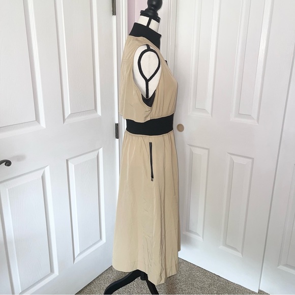 NWT GSTO beige & black safari khaki gaming midi dress, size large - Picture 9 of 14